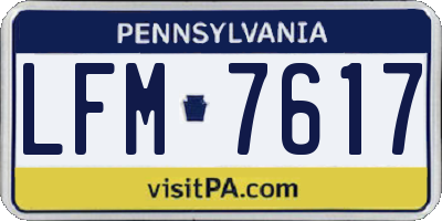 PA license plate LFM7617