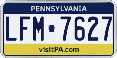 PA license plate LFM7627