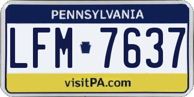 PA license plate LFM7637