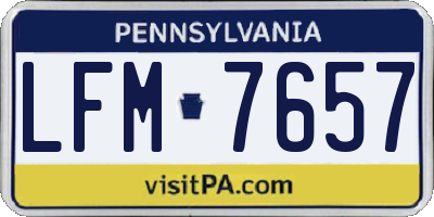 PA license plate LFM7657