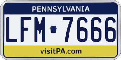 PA license plate LFM7666