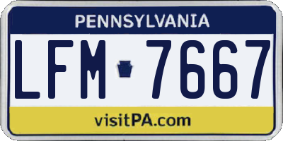 PA license plate LFM7667