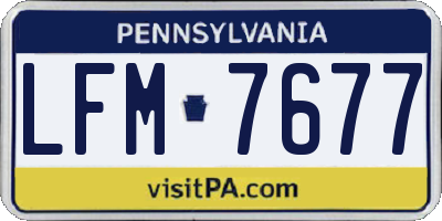 PA license plate LFM7677