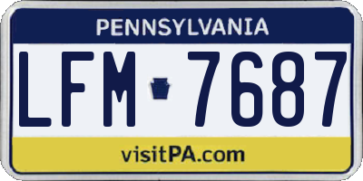 PA license plate LFM7687