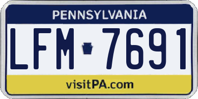 PA license plate LFM7691