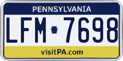 PA license plate LFM7698
