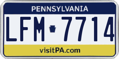 PA license plate LFM7714