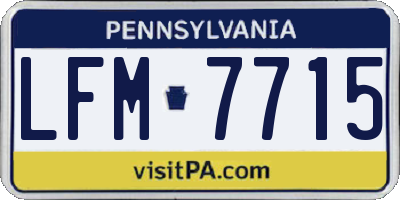 PA license plate LFM7715