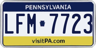 PA license plate LFM7723