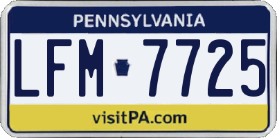 PA license plate LFM7725