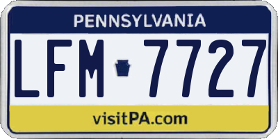 PA license plate LFM7727