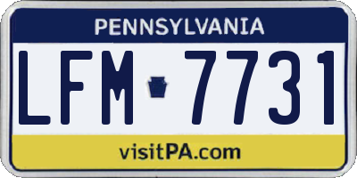 PA license plate LFM7731