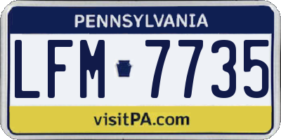 PA license plate LFM7735