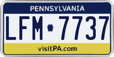 PA license plate LFM7737