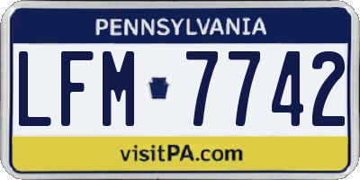 PA license plate LFM7742