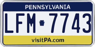 PA license plate LFM7743