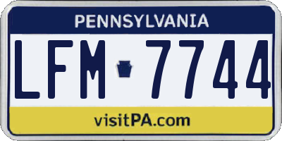 PA license plate LFM7744