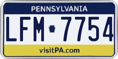 PA license plate LFM7754
