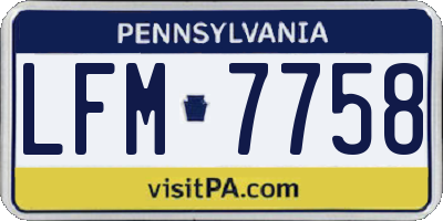 PA license plate LFM7758