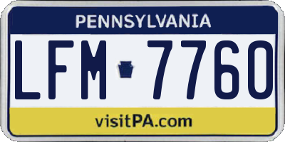 PA license plate LFM7760