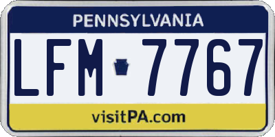 PA license plate LFM7767