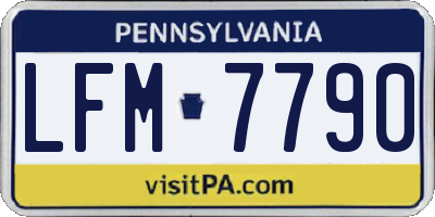 PA license plate LFM7790