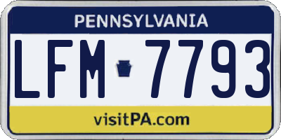 PA license plate LFM7793