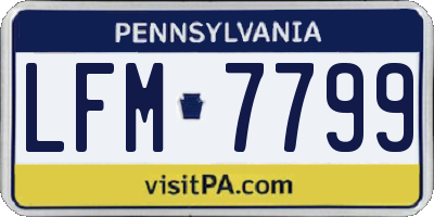 PA license plate LFM7799