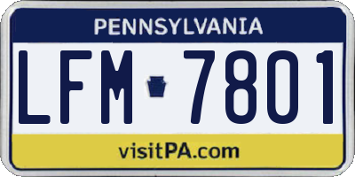 PA license plate LFM7801