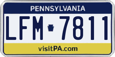 PA license plate LFM7811
