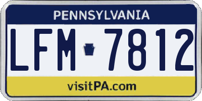 PA license plate LFM7812