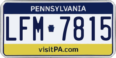 PA license plate LFM7815