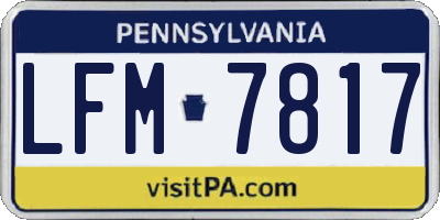 PA license plate LFM7817
