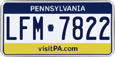 PA license plate LFM7822