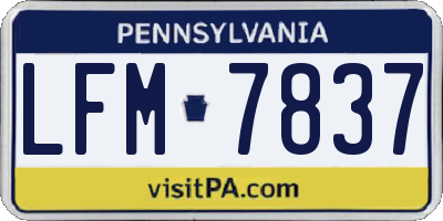 PA license plate LFM7837