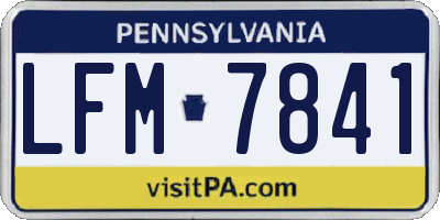 PA license plate LFM7841