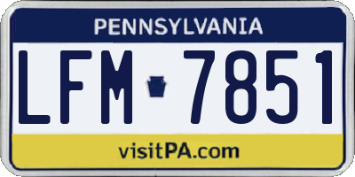 PA license plate LFM7851