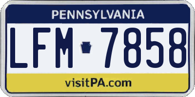 PA license plate LFM7858