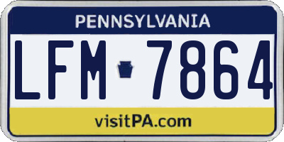 PA license plate LFM7864