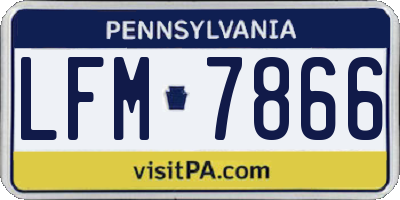PA license plate LFM7866