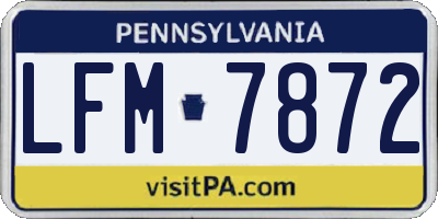 PA license plate LFM7872