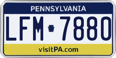 PA license plate LFM7880