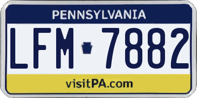PA license plate LFM7882