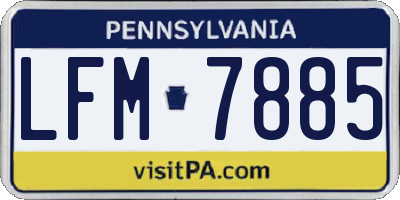 PA license plate LFM7885