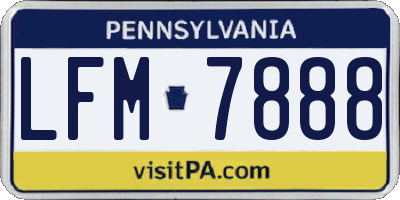 PA license plate LFM7888