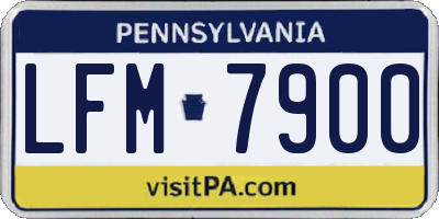 PA license plate LFM7900