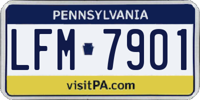 PA license plate LFM7901