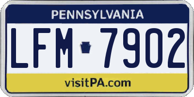 PA license plate LFM7902