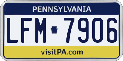 PA license plate LFM7906
