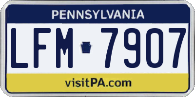 PA license plate LFM7907
